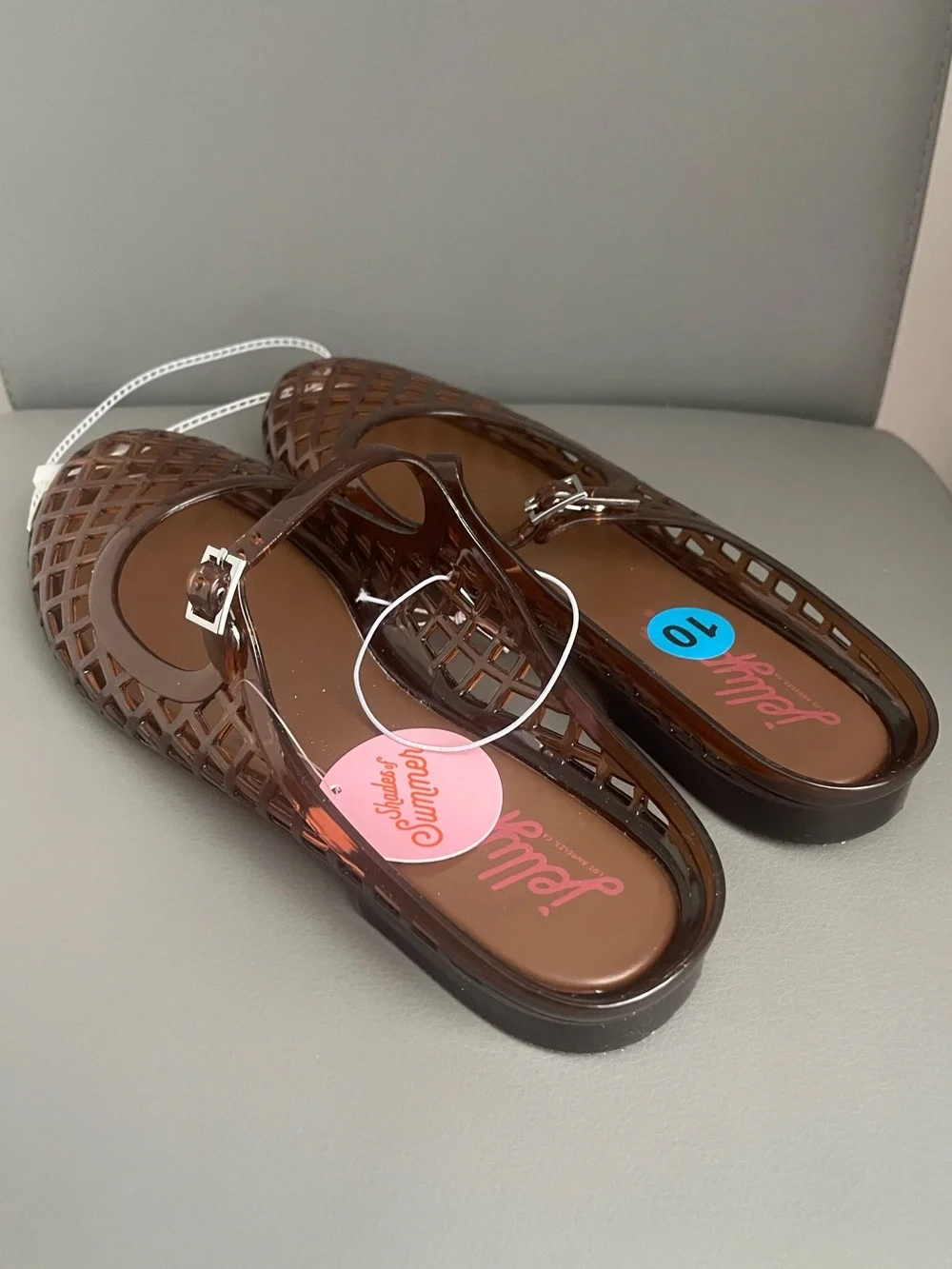 Jellypop Jelly Mesh Mule Flat Sandals Brown Women’s Size 10 - Picture 8 of 12